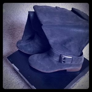 Western style knee-high leather boots